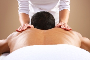 Man getting a back massage.